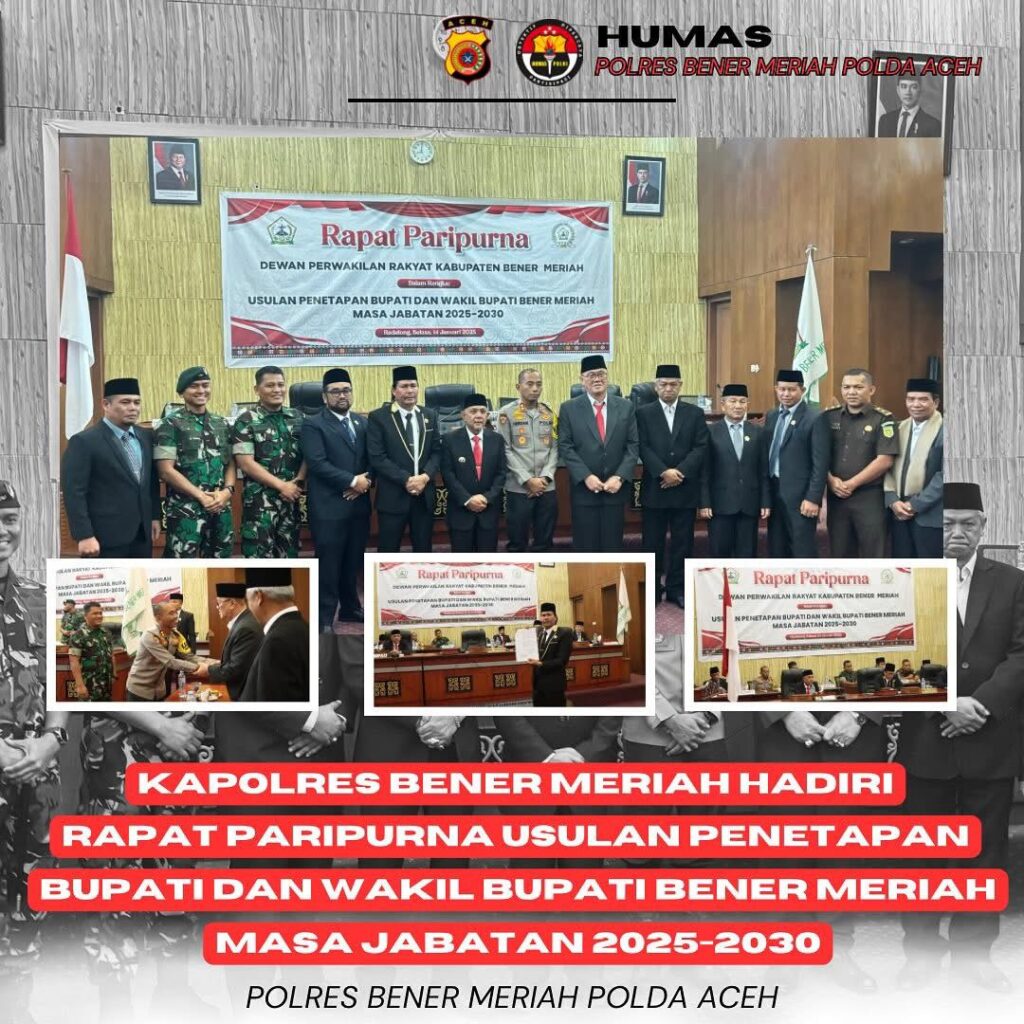 Kapolres Hadiri Rapat Usulan Penetapan Bupati dan Wakil Bupati Bener Meriah