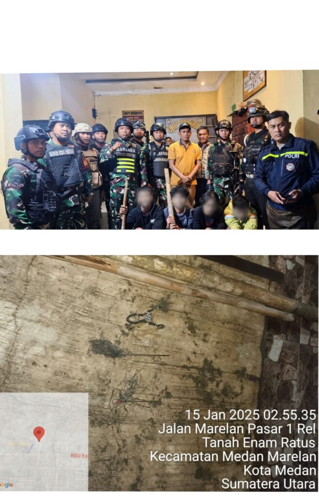 Patroli Gabungan Kodam I/BB Amankan Empat Remaja Bersenjata Tajam di Medan Marelan