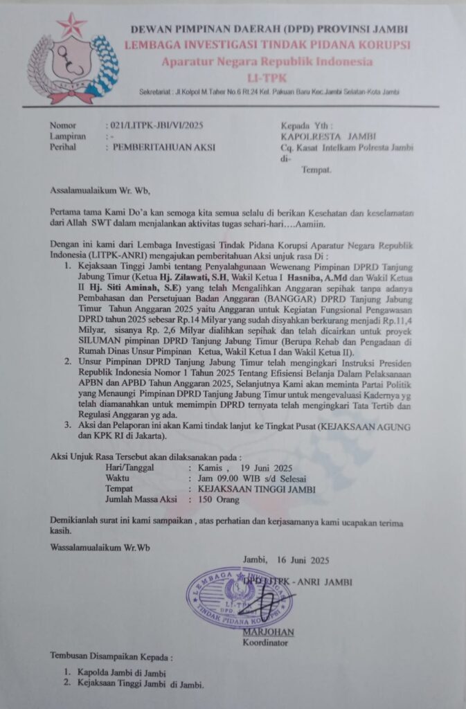 Beredar Surat Aksi Demo, Ketua DPRD di Sinyalir Menyalahgunakan Wewenang dan Ingkari Instruksi Presiden