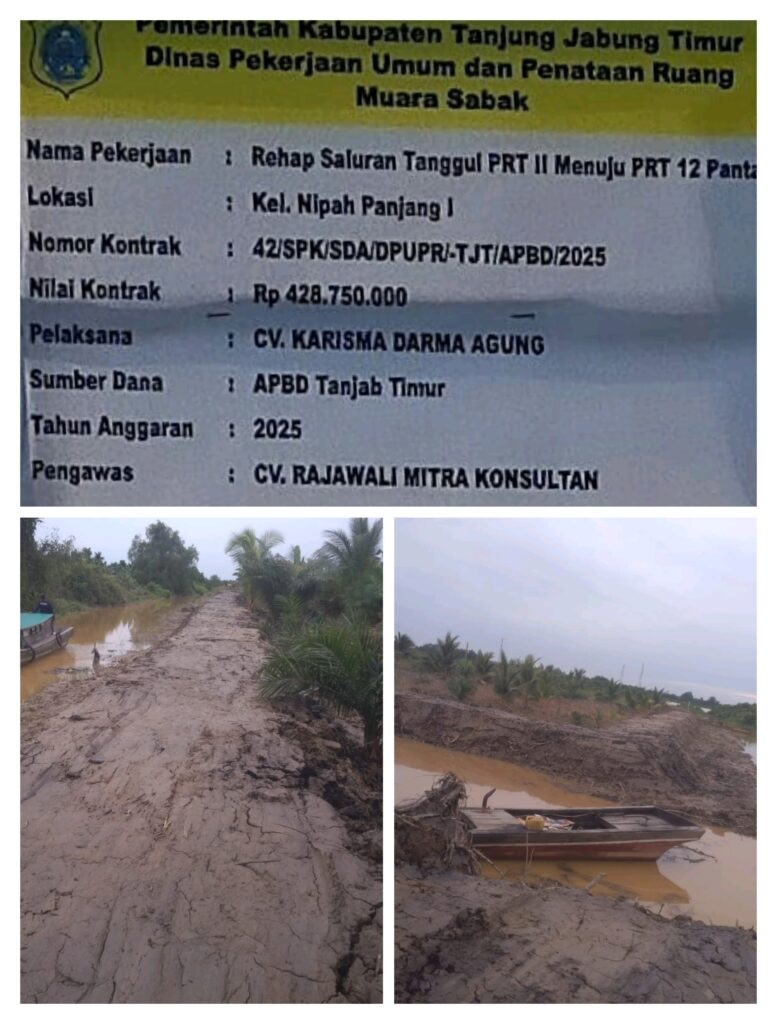 CV Kharisma Darma Agung di Sinyalir Berikan Keterangan Palsu Untuk Memenangkan Tender Kegiatan Tanggul